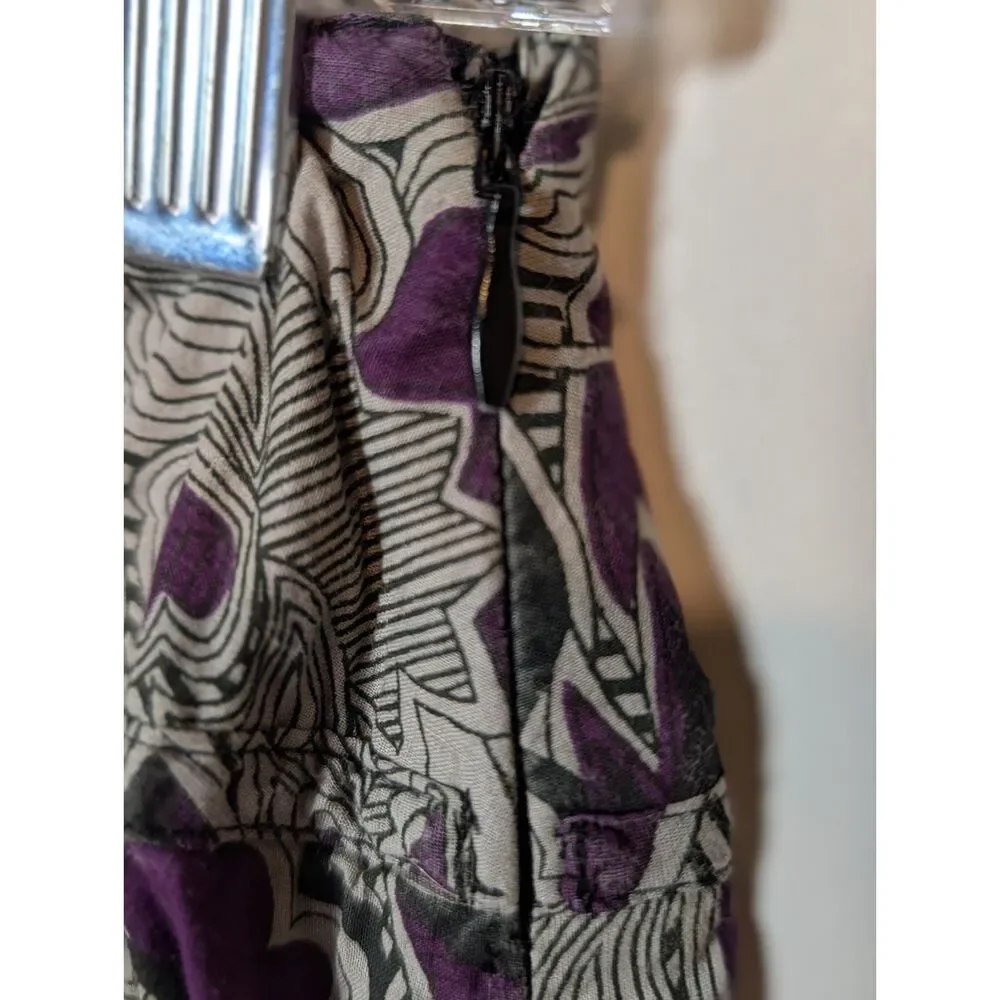 Austin Clothing Co Floral A-Line Skirt Size 2 Purple Black Gray  Classic Street